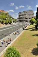 Italy, Rome Stock Photography. A view along Via dei Fori Imperiali to the Colosseum, Rome, Lazio,  Italy.
